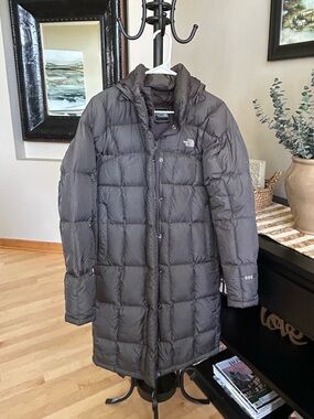 The North Face 600 Fill Down Long Hooded Parka Coat Women’s Medium Gray